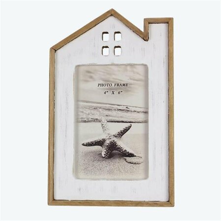 YOUNGS 4 x 6 in. Wood House Shaped Vertical Photo Frame 21625